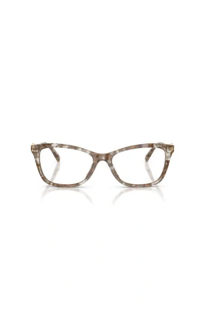 Tory Burch 53mm Square Optical Glasses In Brown