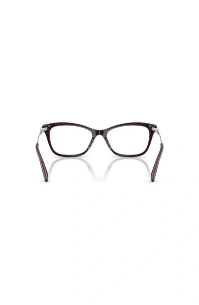 Tory Burch 53mm Square Optical Glasses In Brown