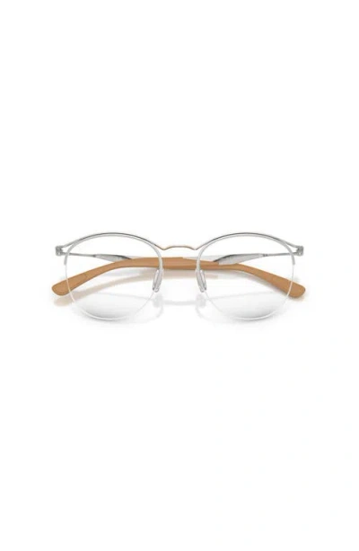 Ray Ban Ray-ban 50mm Round Optical Glasses In Brown