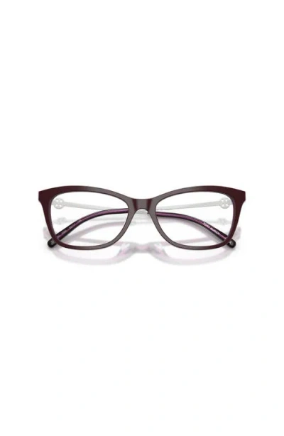 Tory Burch 53mm Square Optical Glasses In Brown