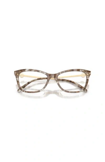 Tory Burch 53mm Square Optical Glasses In Brown