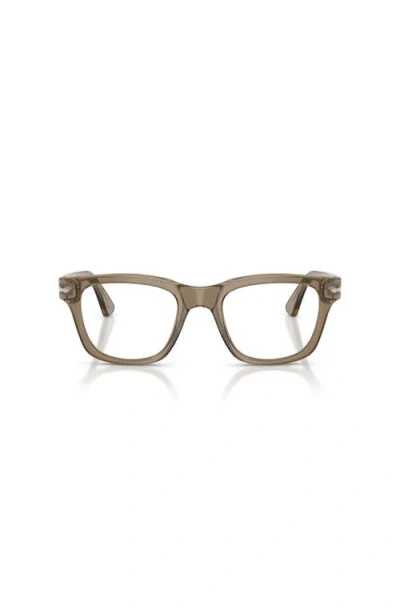 Persol 51mm Square Optical Glasses In Metallic