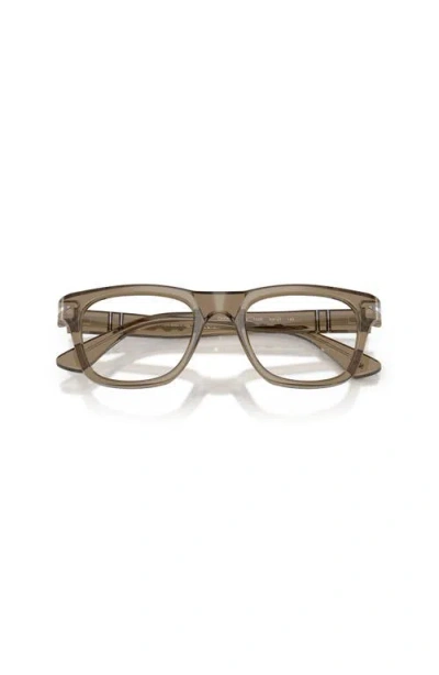 Persol 51mm Square Optical Glasses In Metallic
