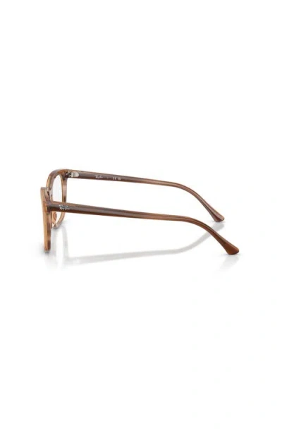 Ray Ban Ray-ban 53mm Square Optical Glasses In Brown