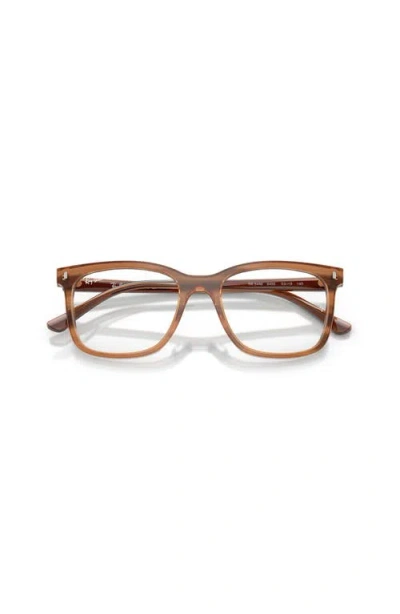 Ray Ban Ray-ban 53mm Square Optical Glasses In Brown