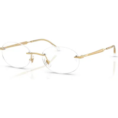 Ray Ban Ray-ban 52mm Oval Optical Glasses In Gold