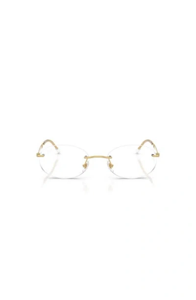 Ray Ban Ray-ban 52mm Oval Optical Glasses In Gold