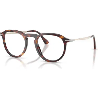 Persol 51mm Rectangle Optical Glasses In Brown