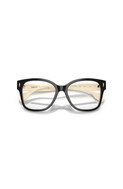 Tory Burch 54mm Square Optical Glasses In Black