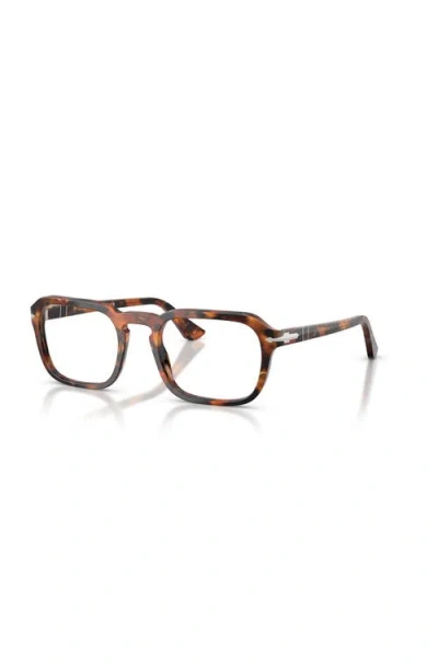 Persol 52mm Square Optical Glasses In Brown