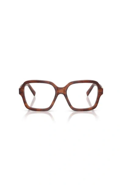 Miu Miu 54mm Square Optical Glasses In Brown