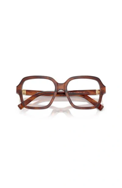 Miu Miu 54mm Square Optical Glasses In Brown