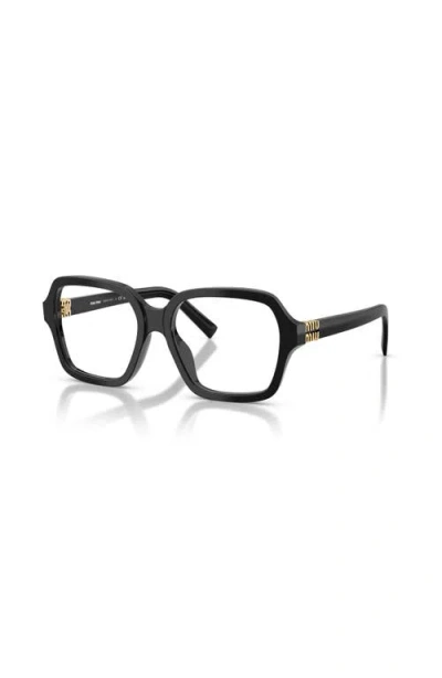 Miu Miu 52mm Square Optical Glasses In Black