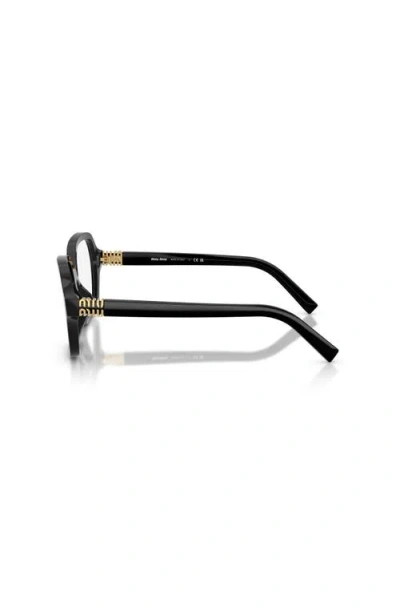 Miu Miu 52mm Square Optical Glasses In Black