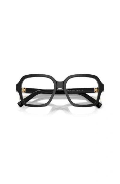 Miu Miu 52mm Square Optical Glasses In Black
