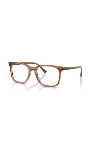 Ray Ban Ray-ban 51mm Square Optical Glasses In Brown