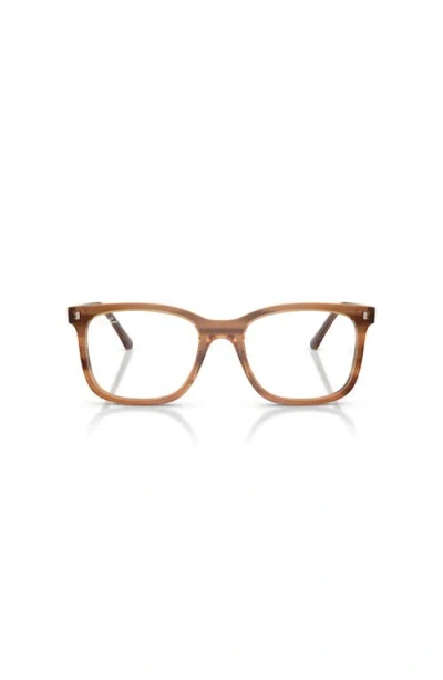 Ray Ban Ray-ban 51mm Square Optical Glasses In Brown