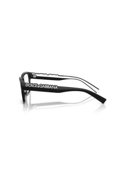 Dolce & Gabbana Dolce&gabbana 55mm Rectangle Optical Glasses In Black