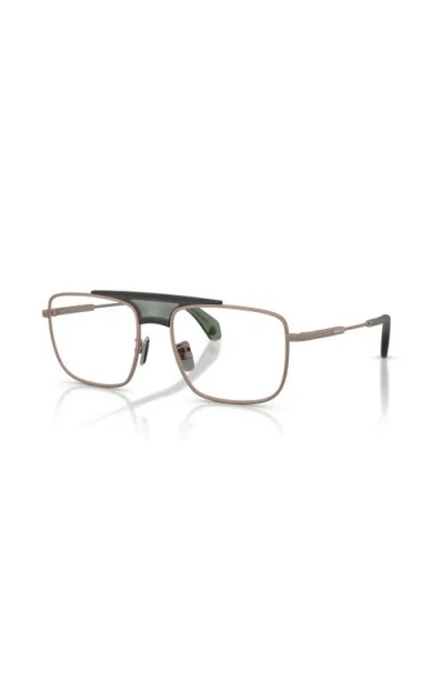 Moncler 56mm Rectangle Optical Glasses In Gold