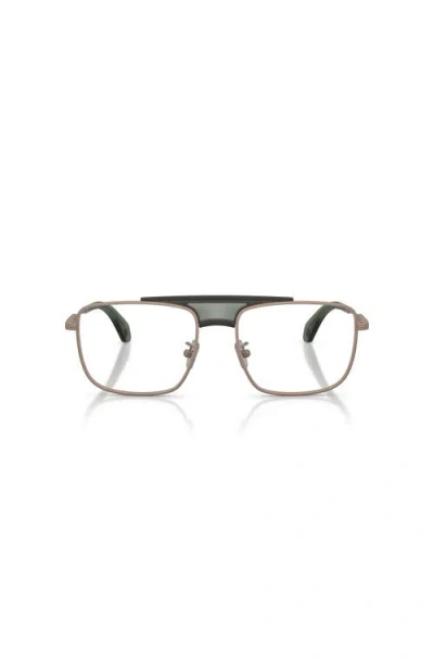 Moncler 56mm Rectangle Optical Glasses In Gold