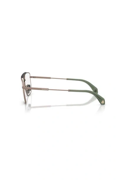 Moncler 56mm Rectangle Optical Glasses In Gold