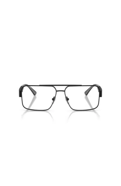 Versace 58mm Rectangle Optical Glasses In Black