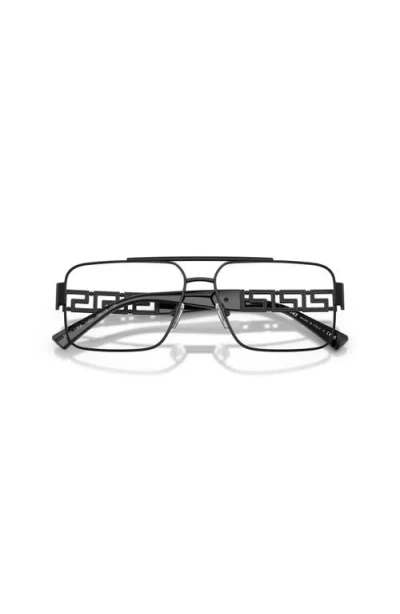 Versace 58mm Rectangle Optical Glasses In Black