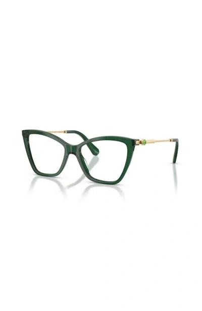 Swarovski 51mm Cat Eye Optical Glasses In Green