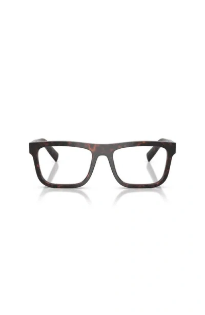 Prada 53mm Rectangle Optical Glasses In Brown