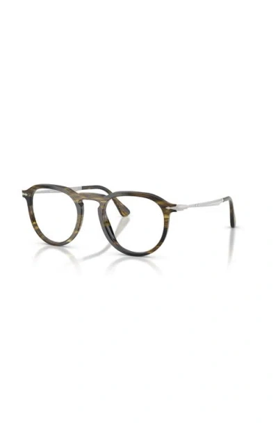 Persol 49mm Rectangle Optical Glasses In Brown