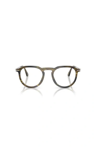 Persol 49mm Rectangle Optical Glasses In Brown