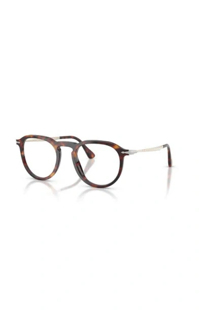 Persol 49mm Rectangle Optical Glasses In Brown