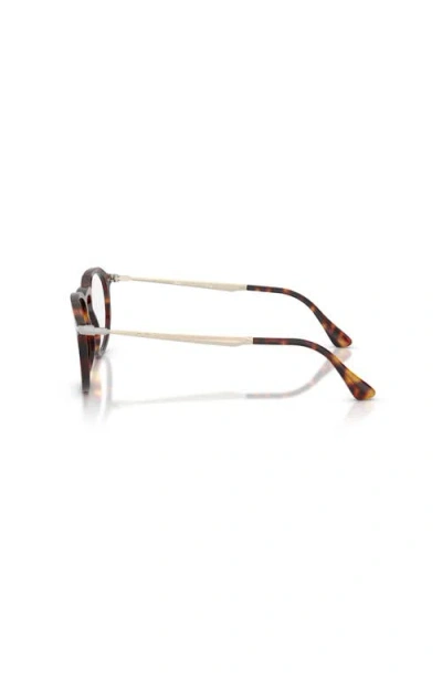 Persol 49mm Rectangle Optical Glasses In Brown