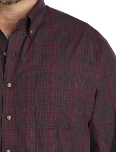 Harbor Bay By Dxl Big & Tall Ez-care Large Plaid Sprt Shirt In Purple