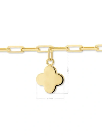 Devata Clover Charm With Paperclip Chain Bracelet In Multi