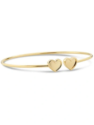 Devata Double Sweet Heart Bangle Bracelet In Gold