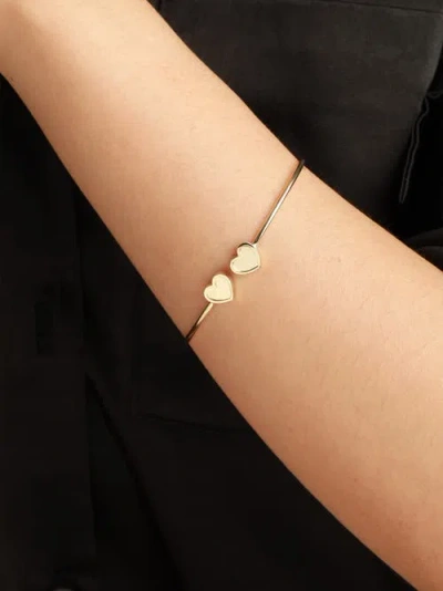 Devata Double Sweet Heart Bangle Bracelet In Gold