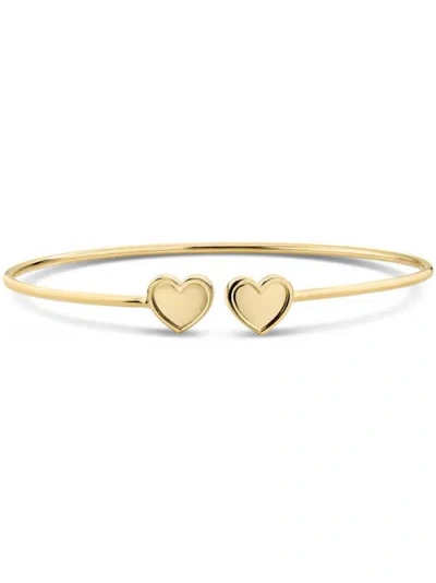 Devata Double Sweet Heart Bangle Bracelet In Gold
