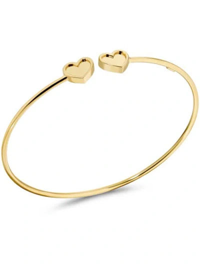 Devata Double Sweet Heart Bangle Bracelet In Gold