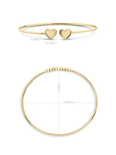 Devata Double Sweet Heart Bangle Bracelet In Gold
