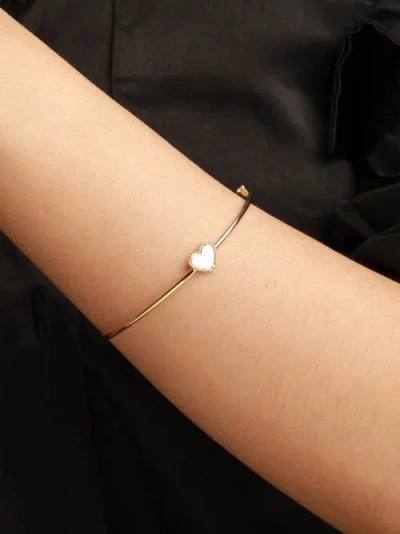 Devata Sweet Heart Bangle Bracelet In Gold