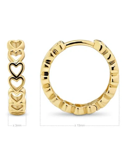Devata Open Heart Hoop Earrings In Gold