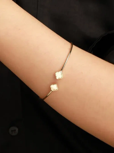 Devata Double Clover Bangle Bracelet In Gold