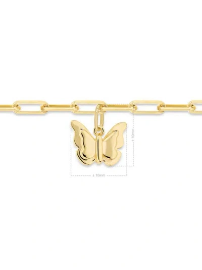 Devata Butterfly Charm With Paperclip Chain Bracelet In Gold