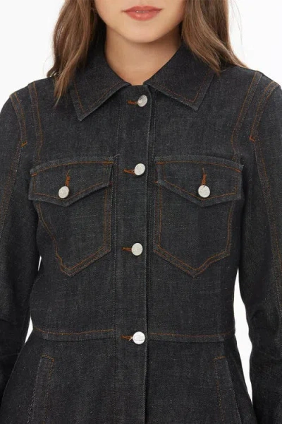 Gizia Shirt Collar Buttoned Jacket In Black