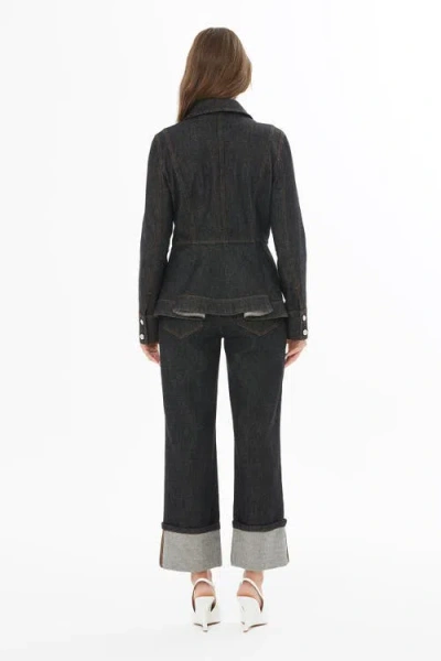 Gizia Shirt Collar Buttoned Jacket In Black