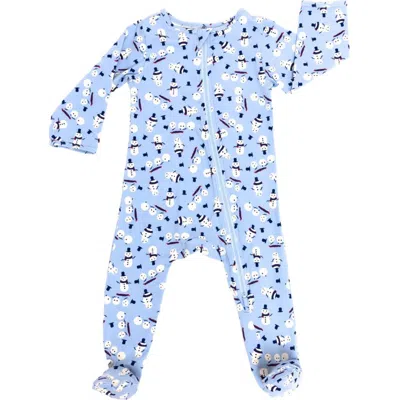 Norani Stretch Organic Cotton Zip Footie In Orange