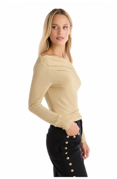 The Noli Shop Victoria Shimmer Top In Neutral