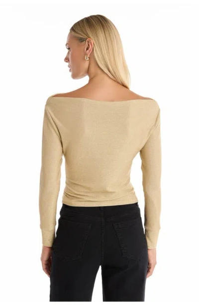 The Noli Shop Victoria Shimmer Top In Neutral