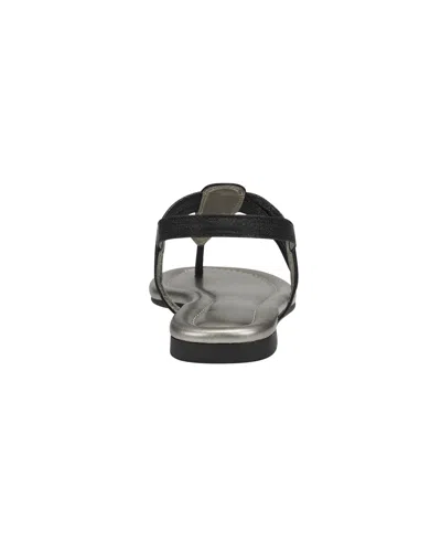 Bandolino Kayte Womens Glitter Jeweled Thong Sandals In Black